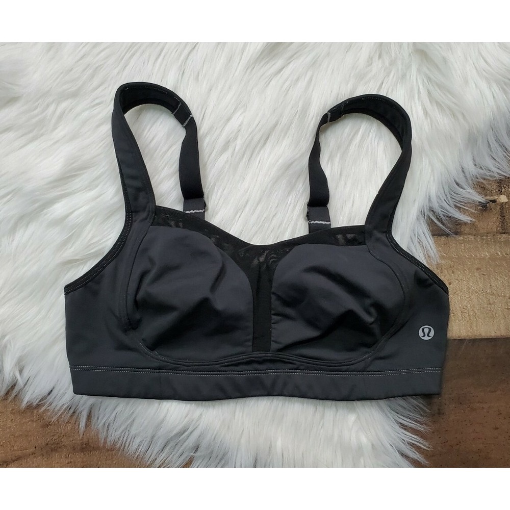 Lululemon Ta Ta Tamer Sports‎ Bra Size 32C Dark Gray /Black